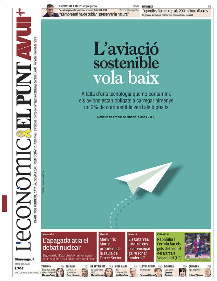 Portada de El Punt Avui (España)