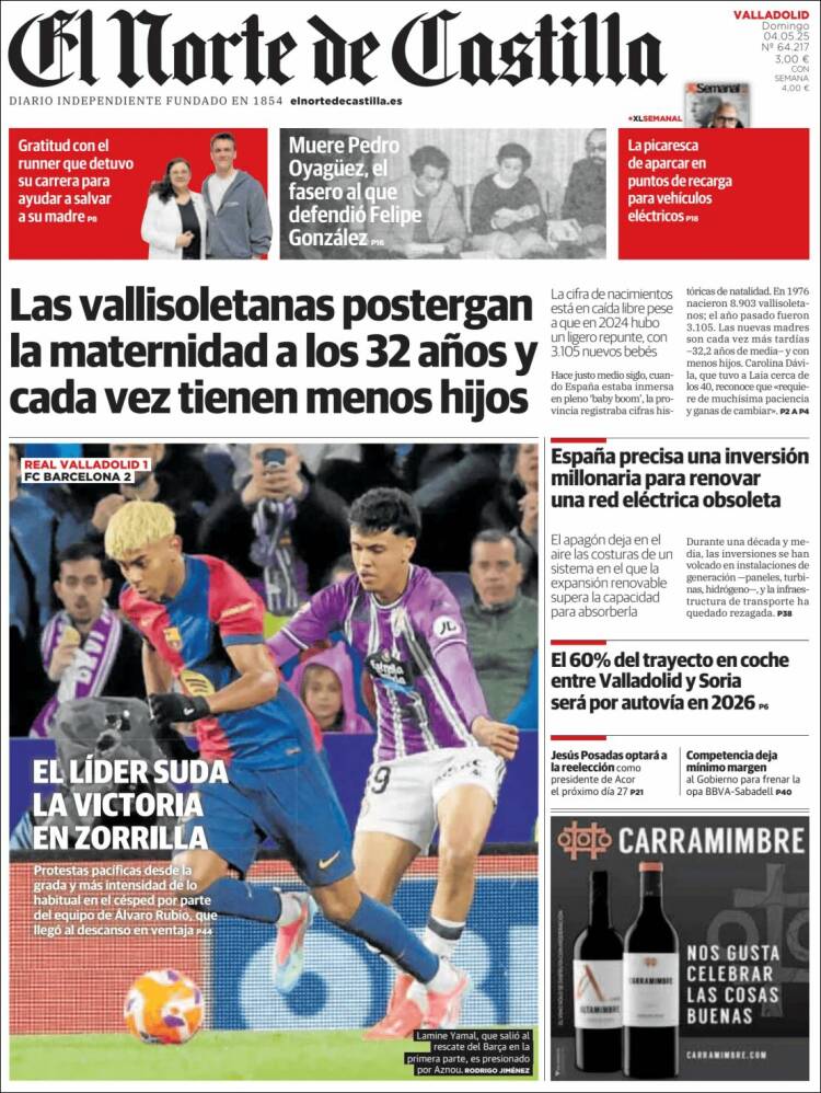 Portada de Norte de Castilla - Valladolid (España)