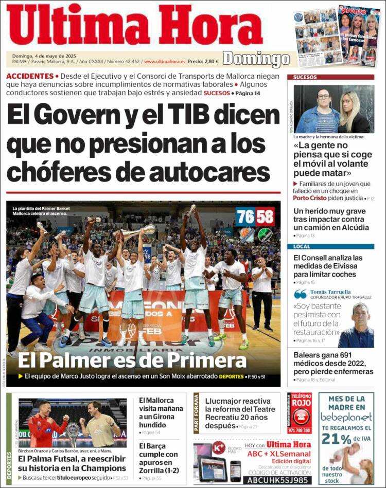 Portada de Última Hora (España)