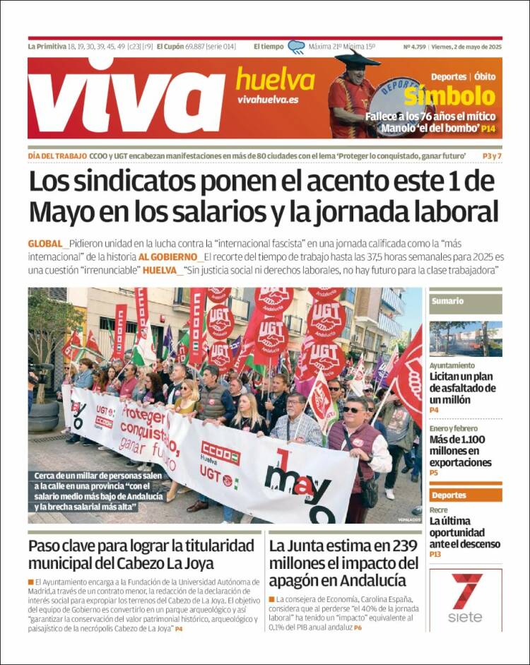 Portada de Viva Huelva (España)