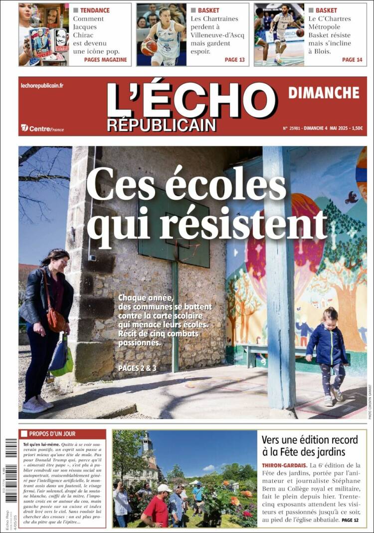 Portada de L'Echo Républicain (Francia)