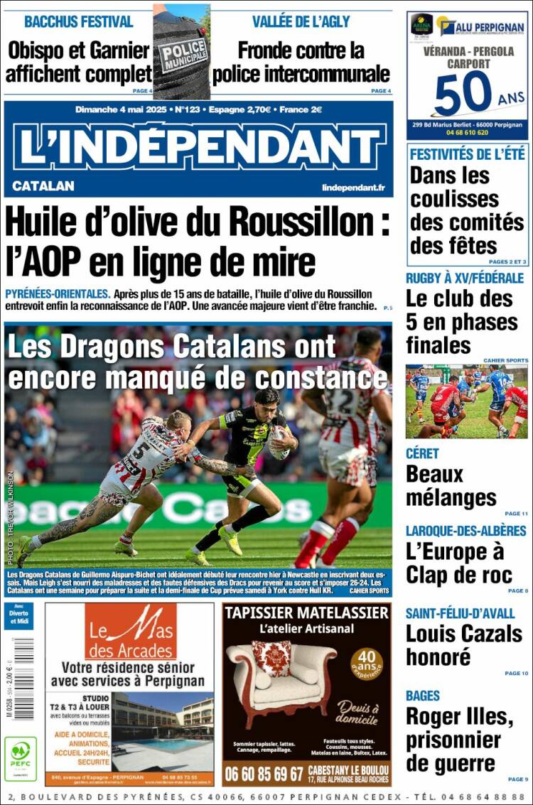Portada de Le Indépendant (Francia)