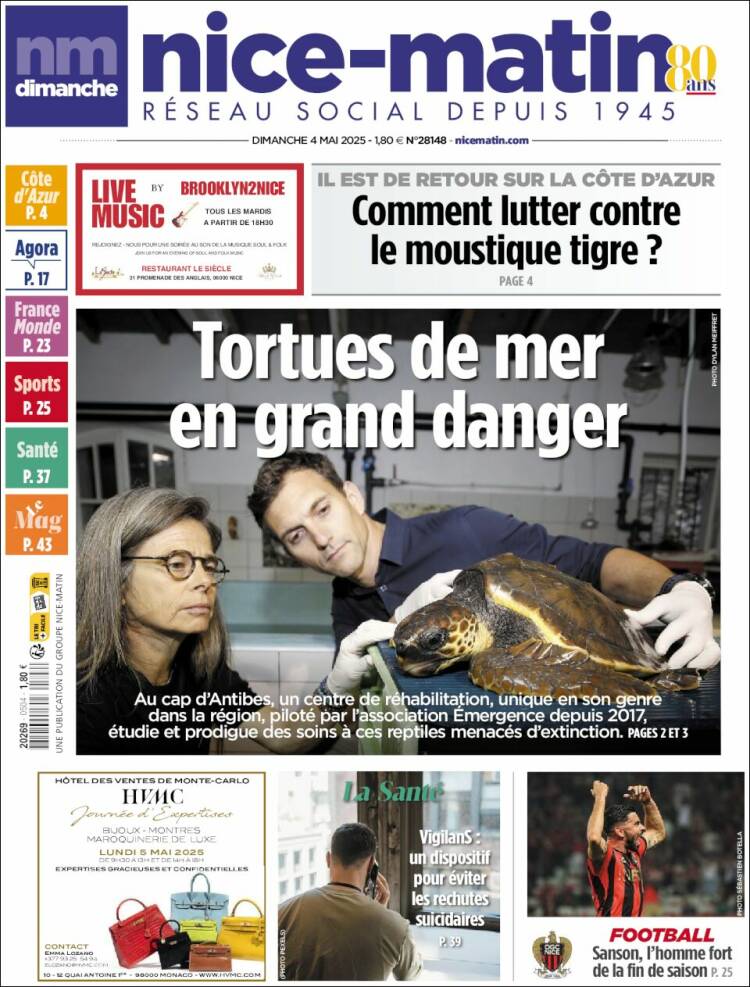 Portada de Nice-Matin (Francia)
