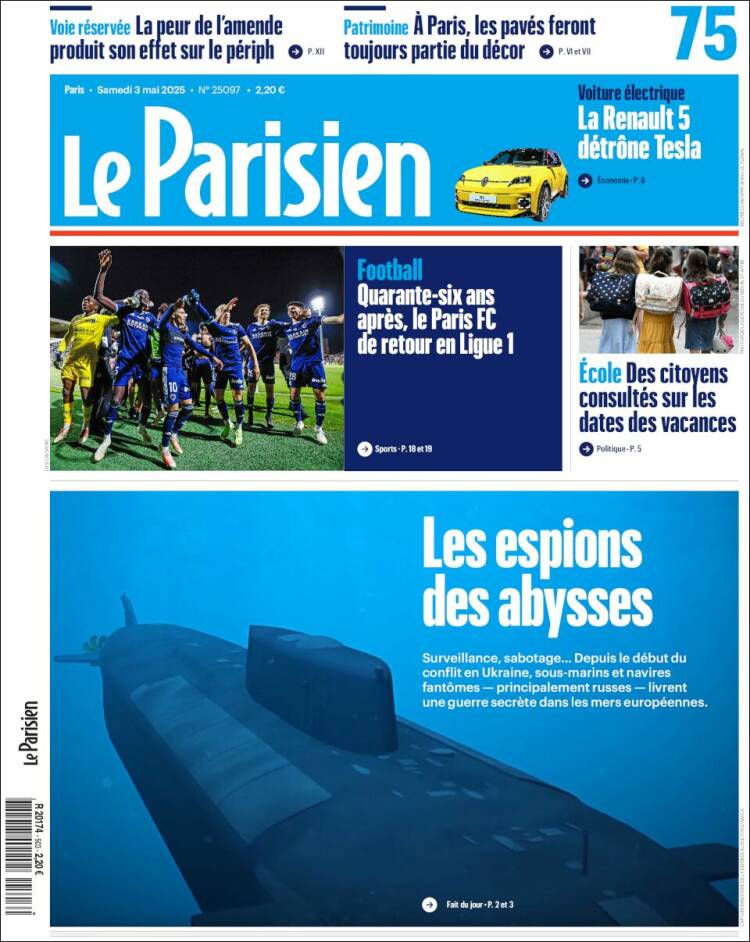 Portada de Le Parisien (Francia)