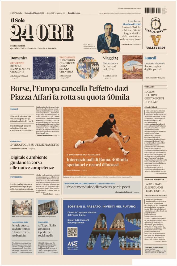 Portada de Il Sole 24 ORE (Italia)