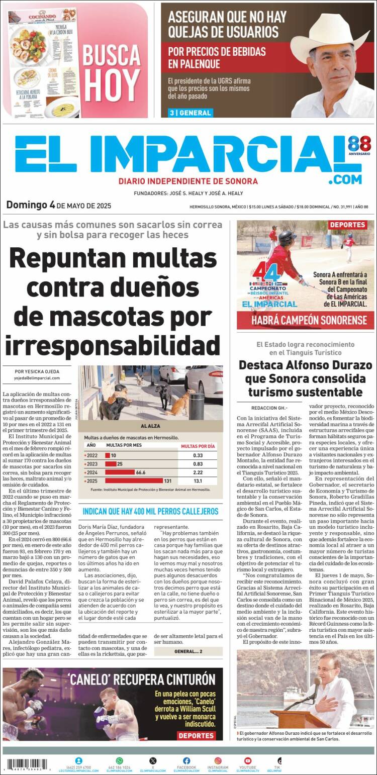 Portada de El Imparcial (México)