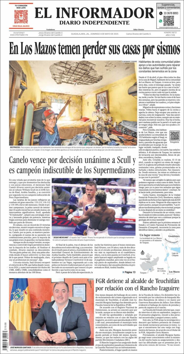 Portada de El Informador (México)