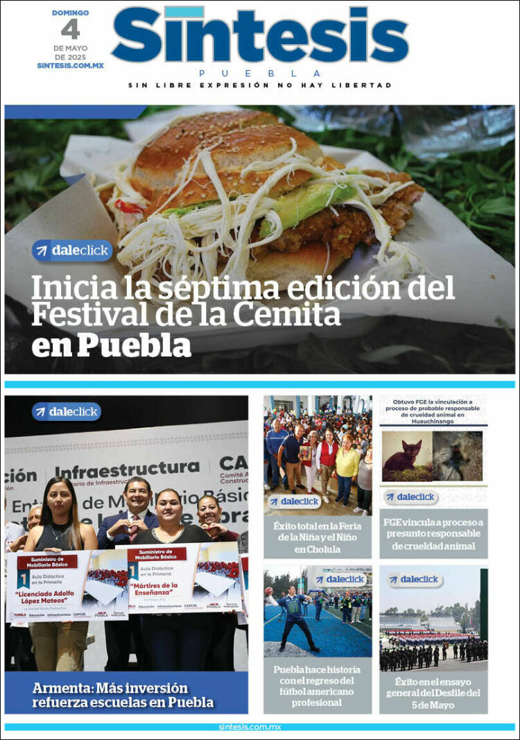 Portada de Síntesis - Puebla (México)