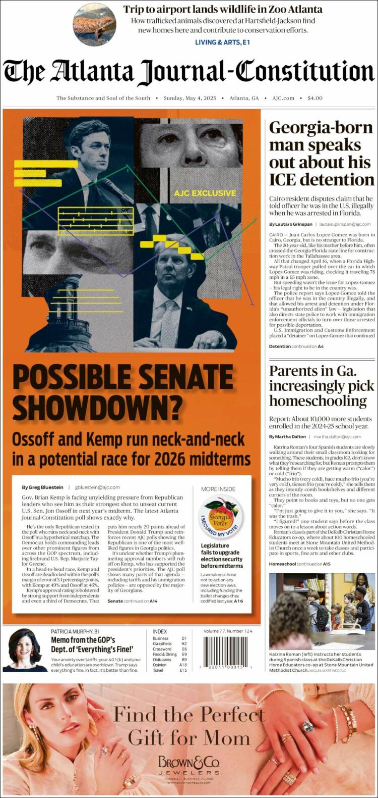 Portada de The Atlanta Journal-Constitution (USA)