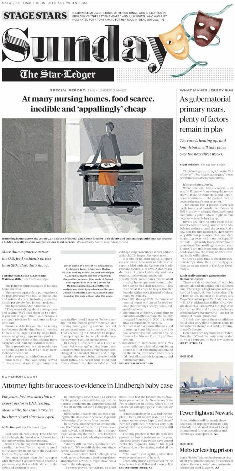 Portada de Star-Ledger (USA)