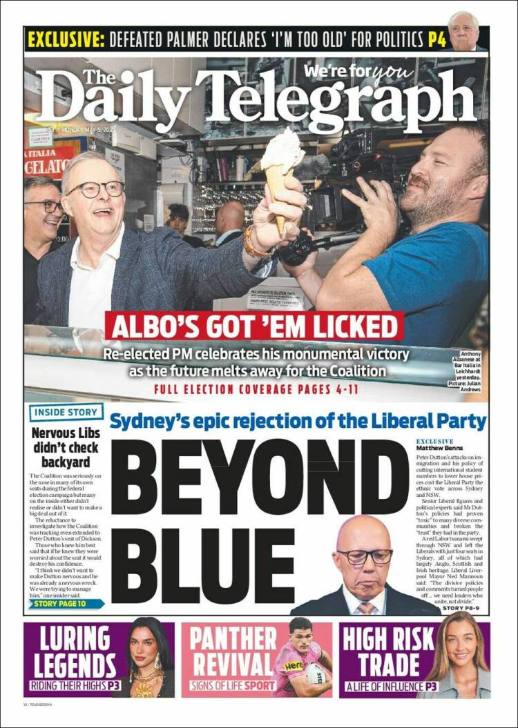 Portada de The Daily Telegraph (Australia)