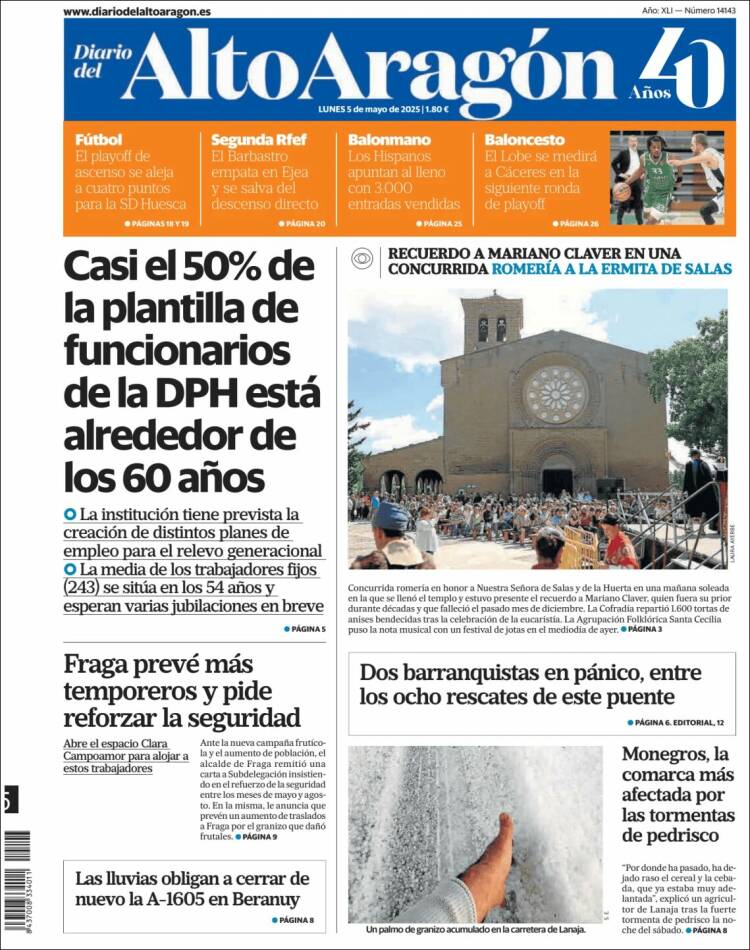 Portada de Diario del AltoAragón (España)