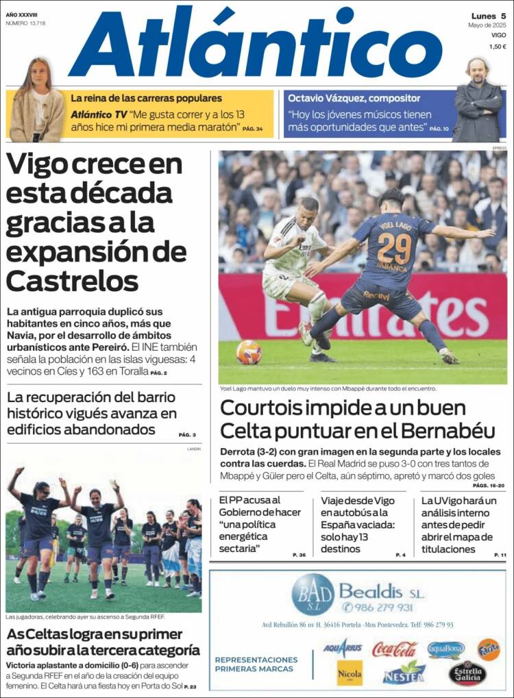 Portada de Atlántico Diario (España)