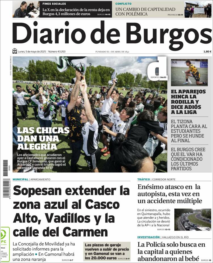 Portada de Diario de Burgos (España)