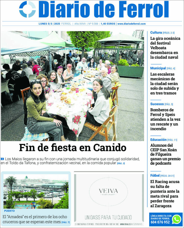 Portada de Diario de Ferrol (España)