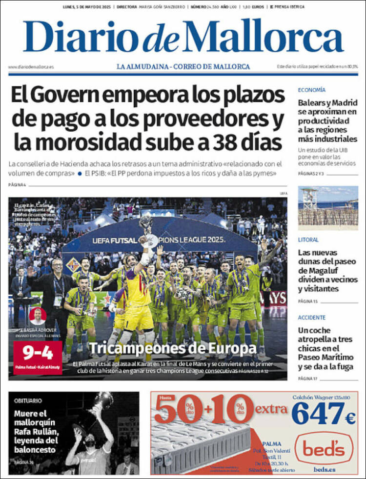 Portada de Diario de Mallorca (España)