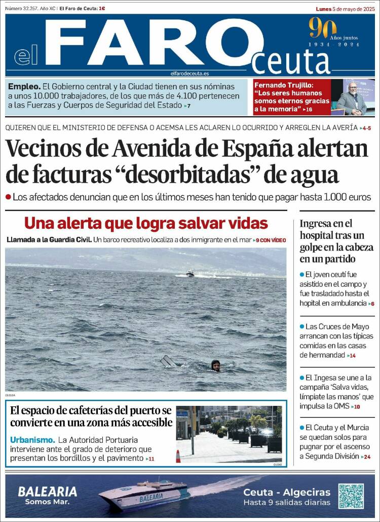 Portada de El Faro de Ceuta (España)