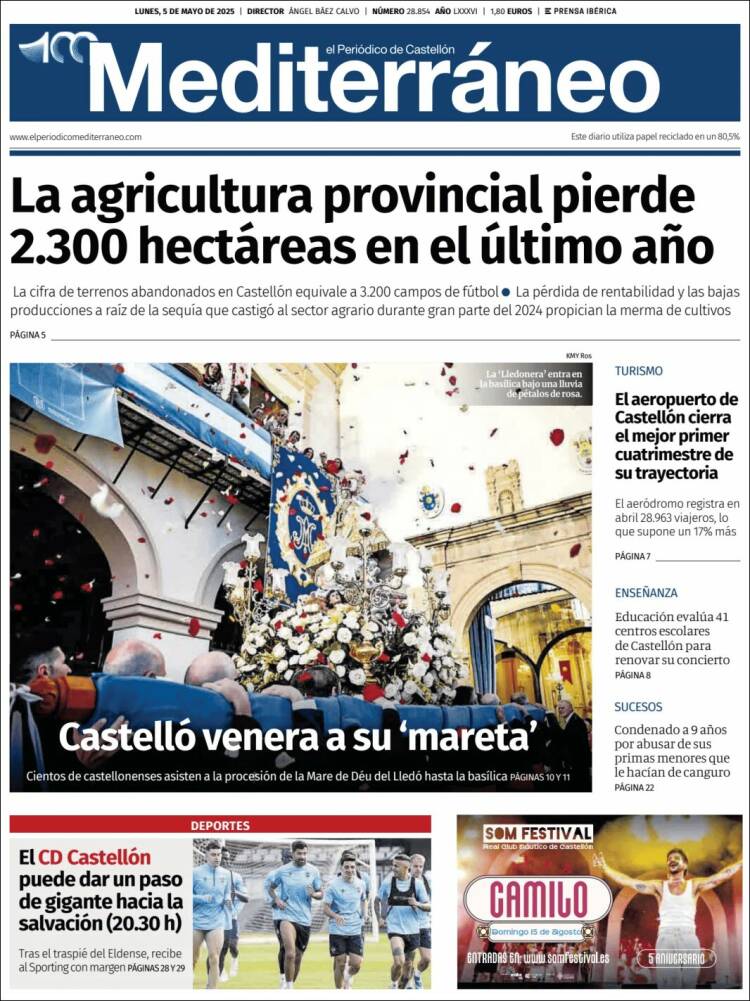Portada de El Periódico Mediterraneo (España)
