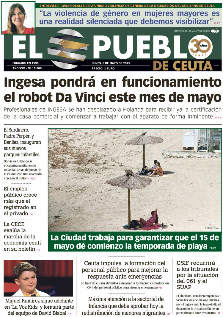 Portada de El Pueblo de Ceuta (España)