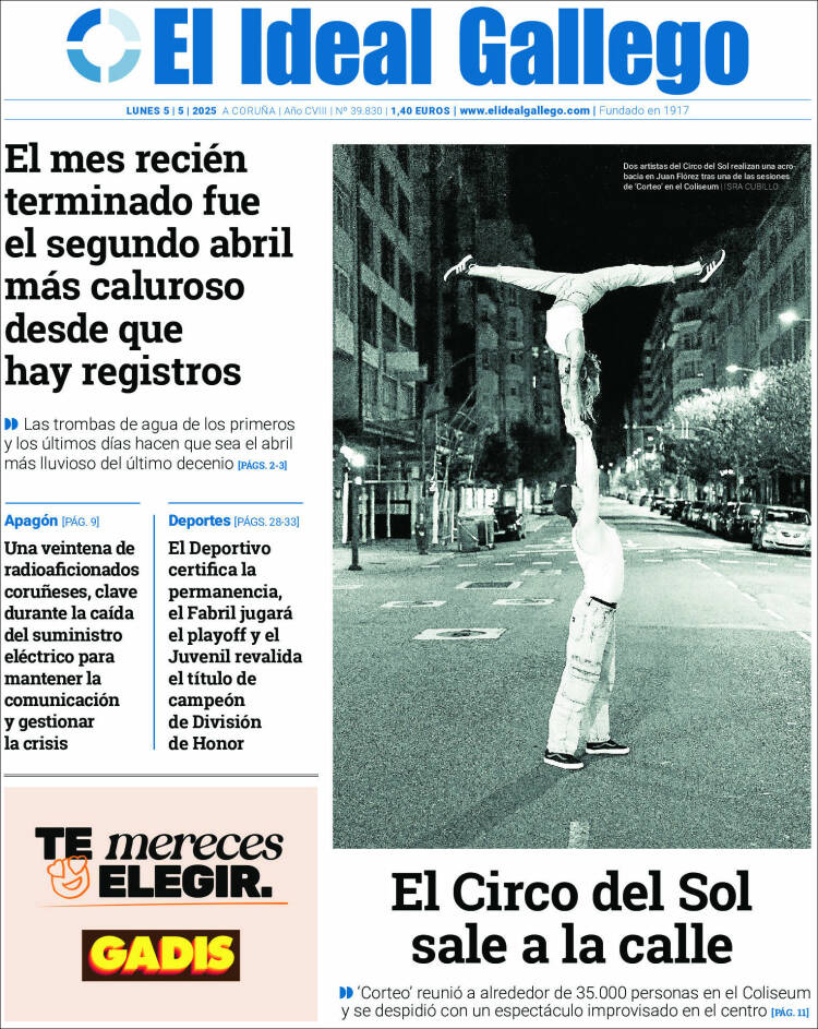 Portada de El Ideal Gallego (España)