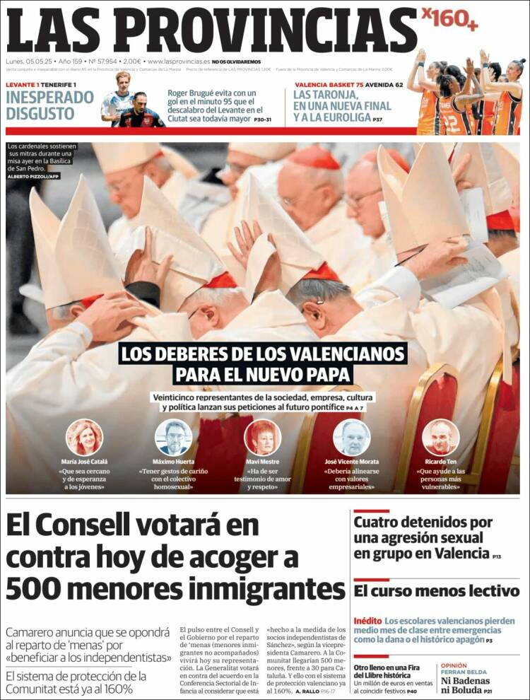 Portada de Las Provincias (España)