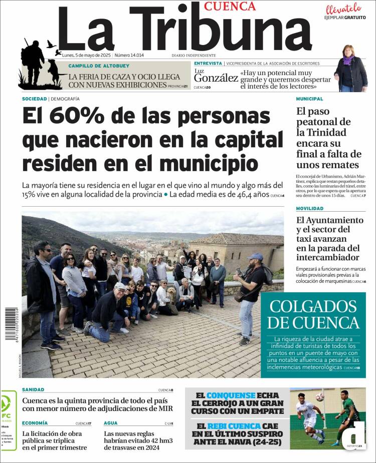 Portada de La Tribuna de Cuenca (España)