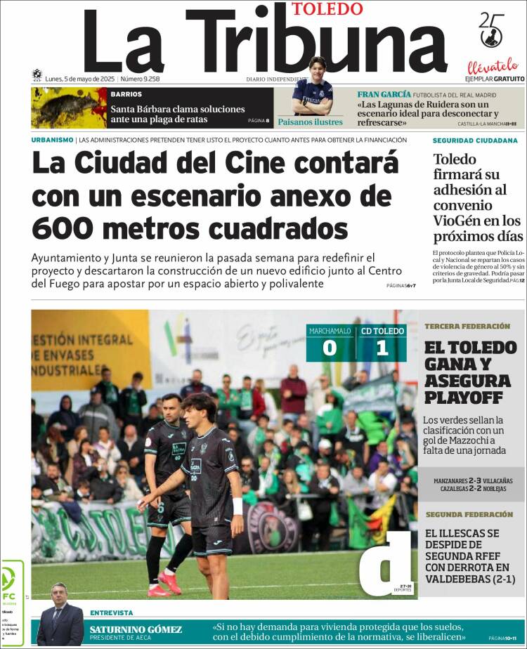 Portada de La Tribuna de Toledo (España)