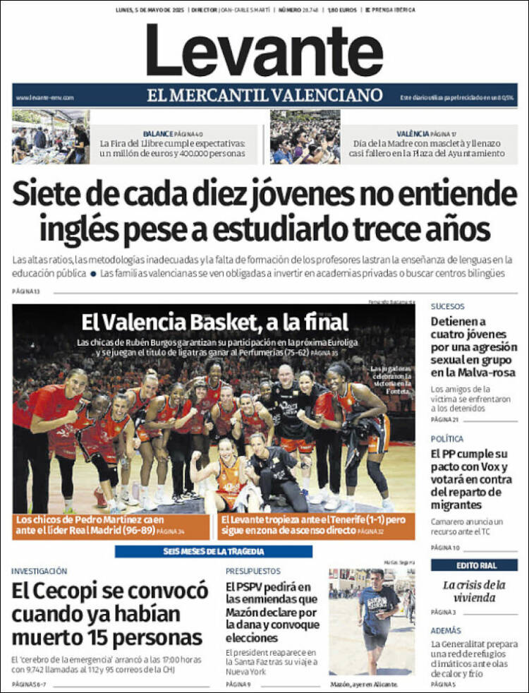 Portada de Levante (España)