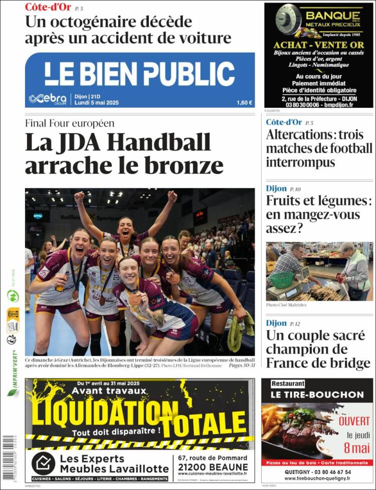 Portada de Le Bien Public (Francia)