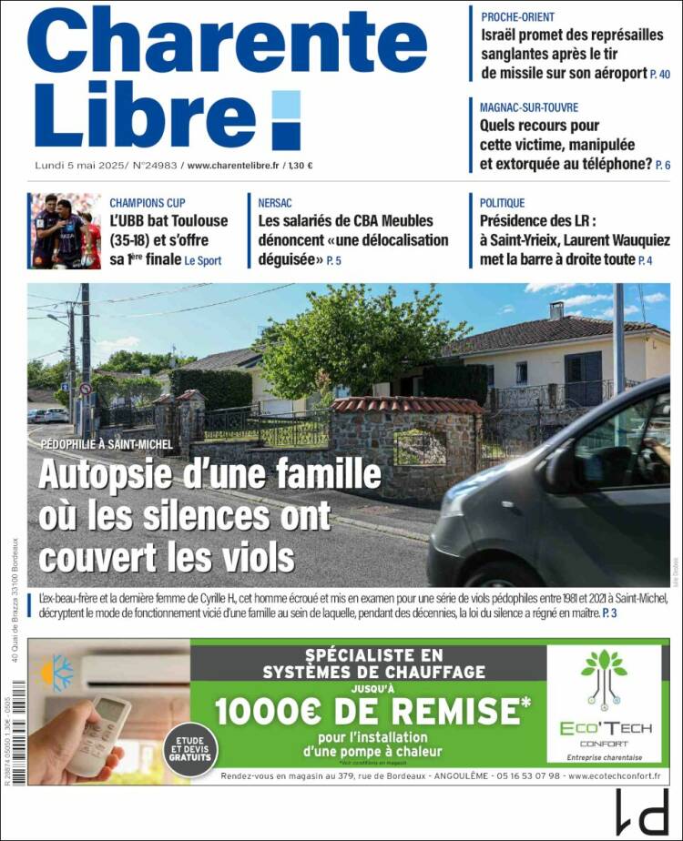 Portada de Charente Libre (Francia)