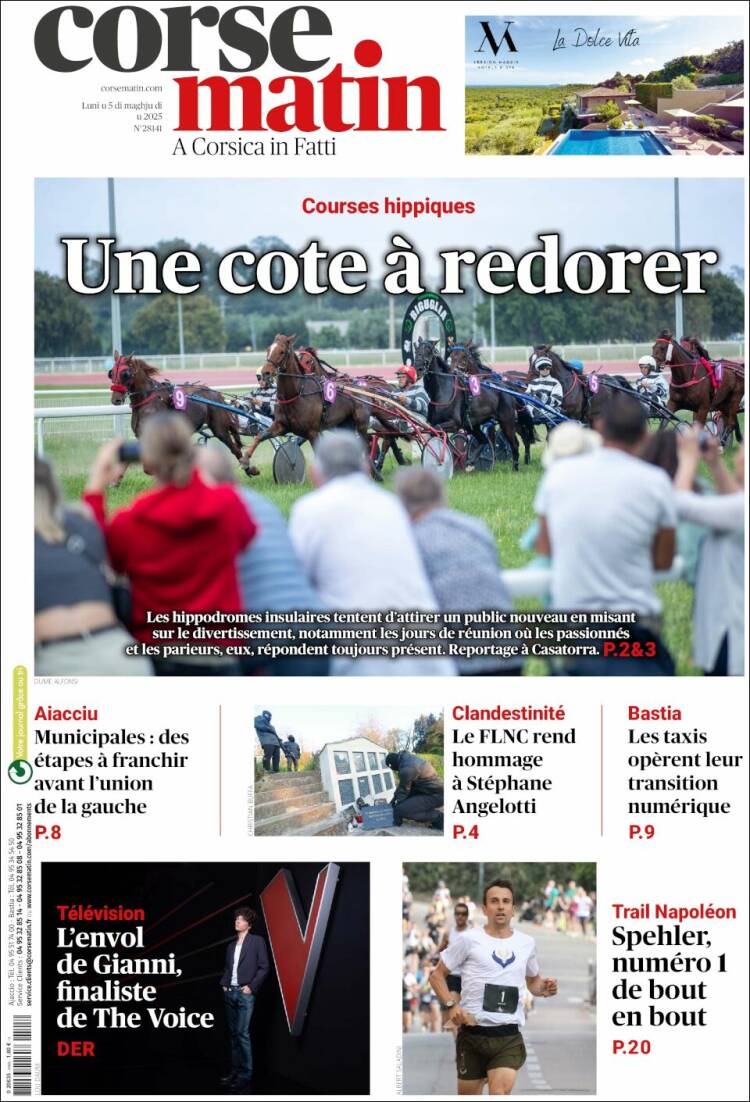 Portada de Corse-Matin (Francia)