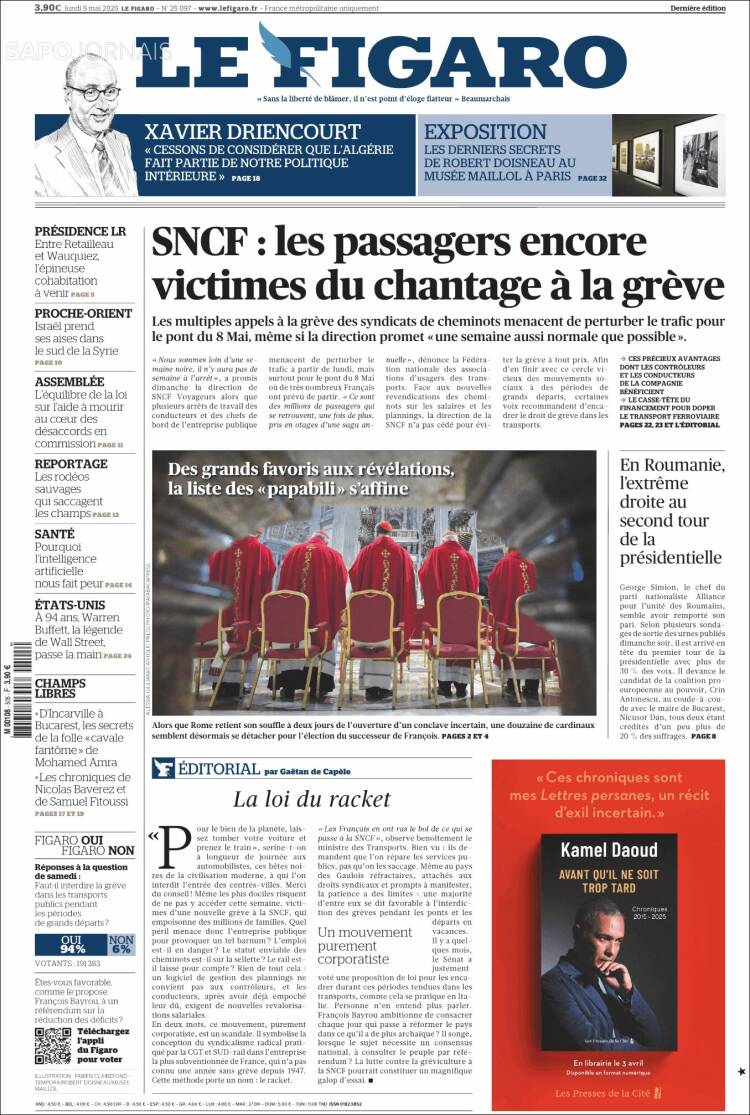 Portada de Le Figaro (Francia)