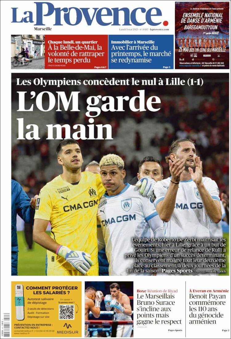 Portada de La Provence (Francia)