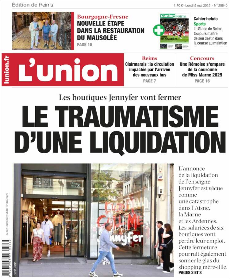 Portada de L'Union (Francia)