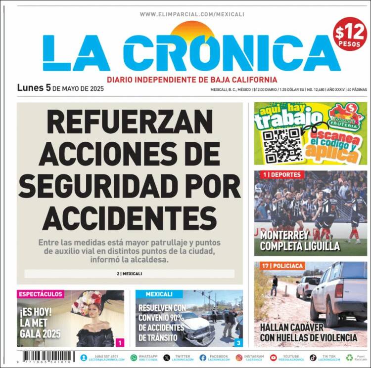Portada de La Crónica de Baja California (México)