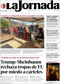Portada de La Jornada (México)