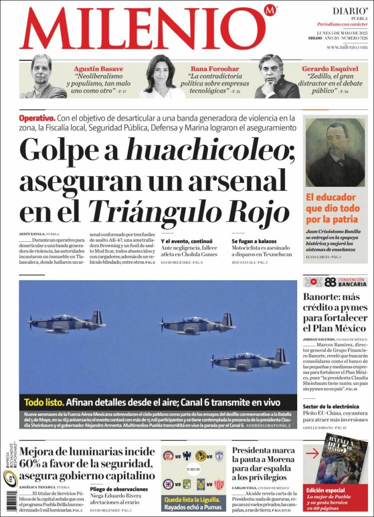 Portada de Milenio de Puebla (México)