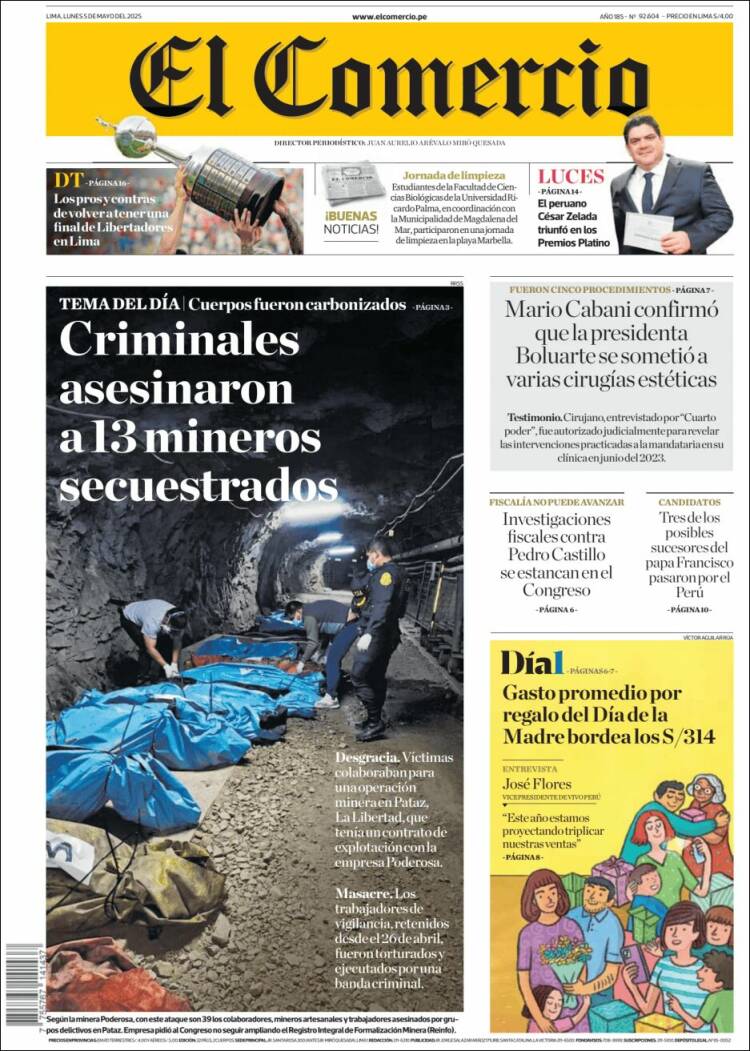 Portada de El Comercio (Perú)