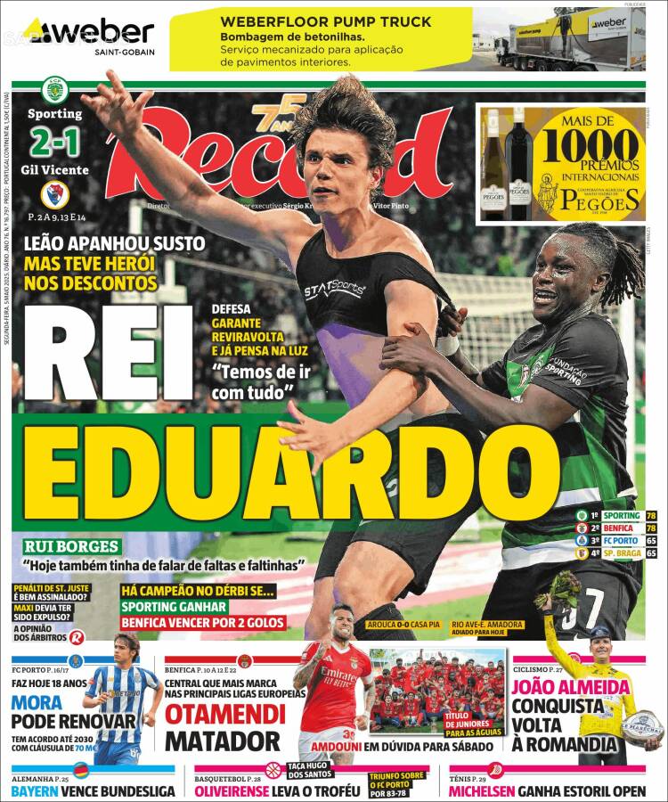 Portada de Record (Portugal)