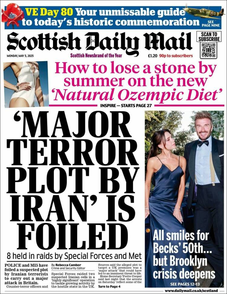 Portada de Scottish Daily Mail (Reino Unido)
