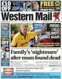 Portada de Western Mail (Reino Unido)