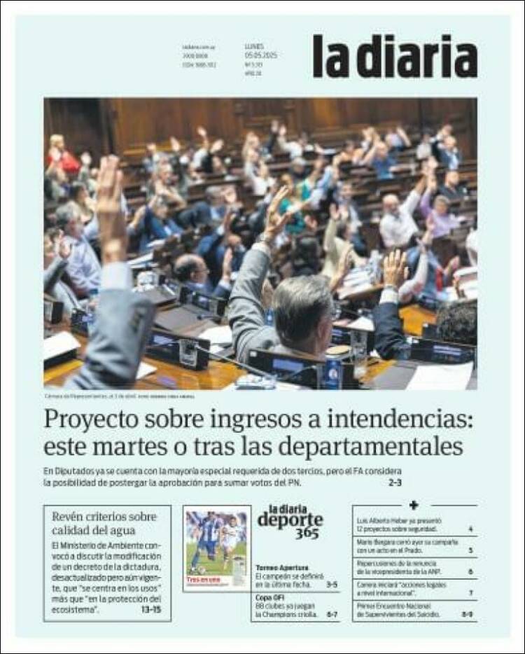 Portada de La Diaria (Uruguay)