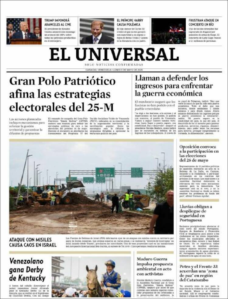 Portada de Universal (Venezuela)