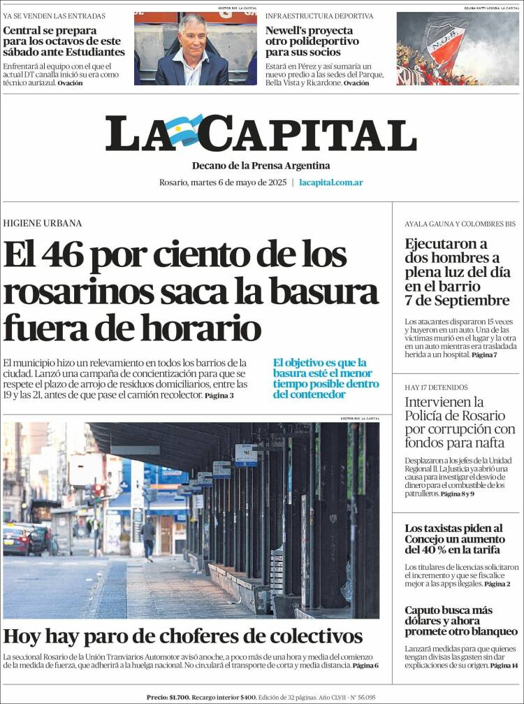 Portada de La Capital - Rosario (Argentina)