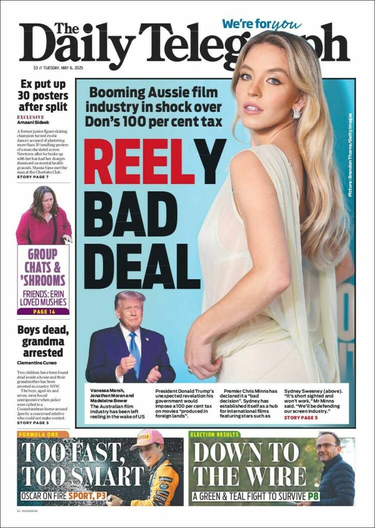 Portada de The Daily Telegraph (Australia)