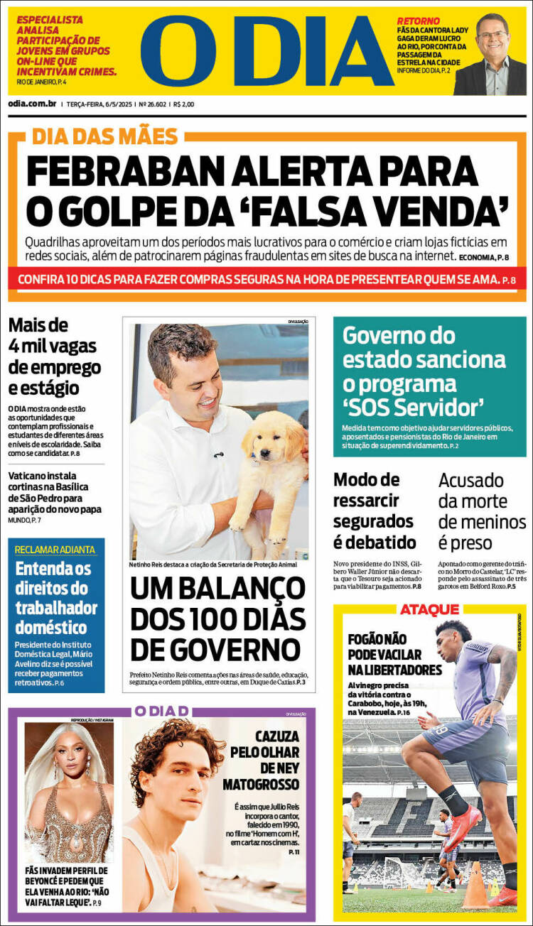 Portada de O Dia (Brasil)