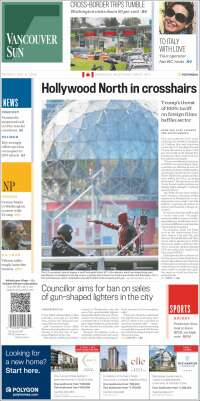 Portada de The Vancouver Sun (Canada)