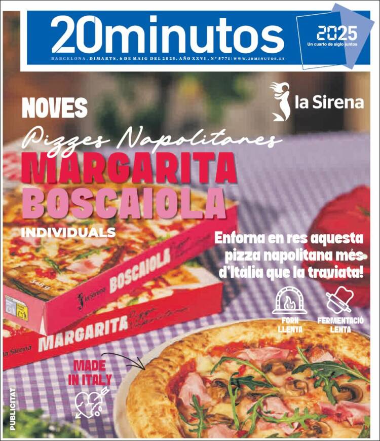 Portada de 20 Minutos - Barcelona (España)