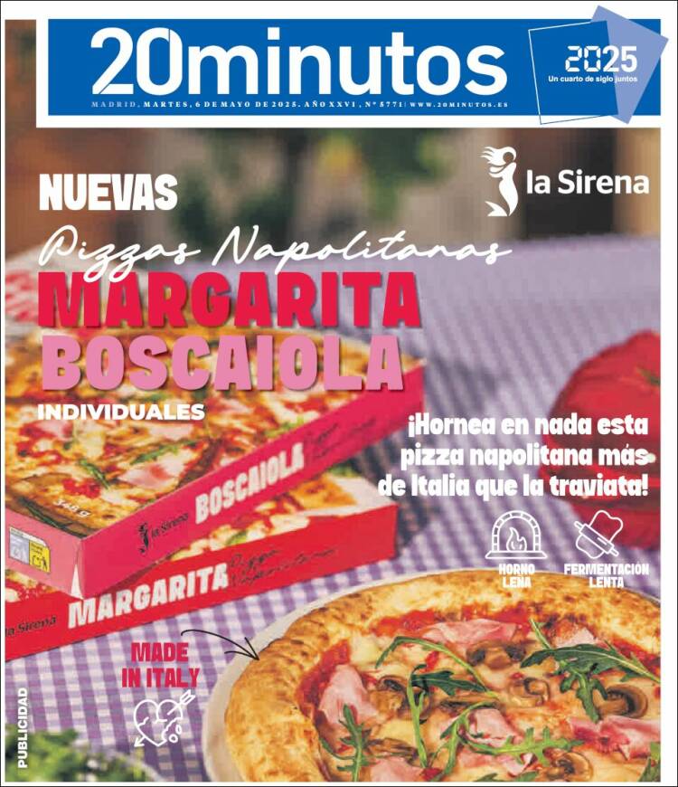 Portada de 20 Minutos - Madrid (España)