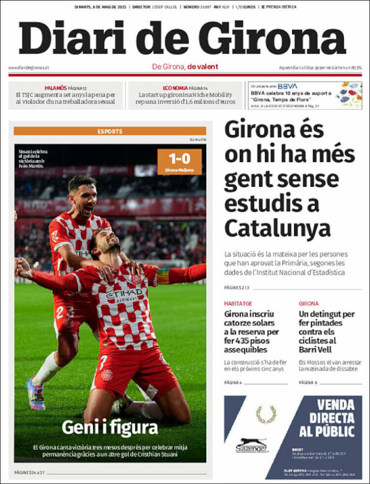 Portada de Diari de Girona (España)